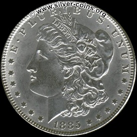 Authentic 1885 Morgan Dollar - Obverse