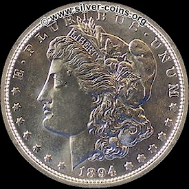 Authentic 1894 Morgan Dollar - Obverse