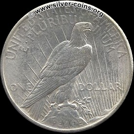 Authentic 1924 Peace Dollar – Reverse