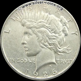 Authentic 1926 Peace Dollar - Obverse (Liberty)