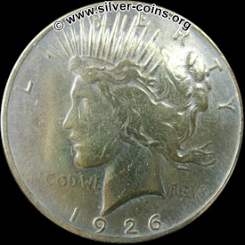 Counterfeit 1926 Peace Dollar - Obverse (Liberty)