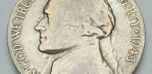 1943 US 5 Cent Nickel - Obverse