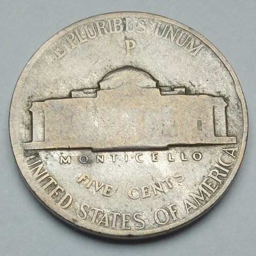 1943 US 5 Cents Nickel - Reverse