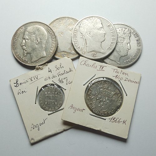 a lot of authentic french silver coins