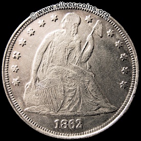 counterfeit 1862 liberty seated dollar