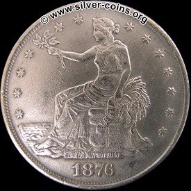 Counterfeit 1876 Trade Dollar Coin - Obverse