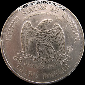 Counterfeit 1876 Trade Dollar Coin - Reverse