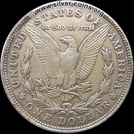 counterfeit 1885 morgan o dollar reverse