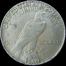 Counterfeit 1924 Peace Dollar – Reverse