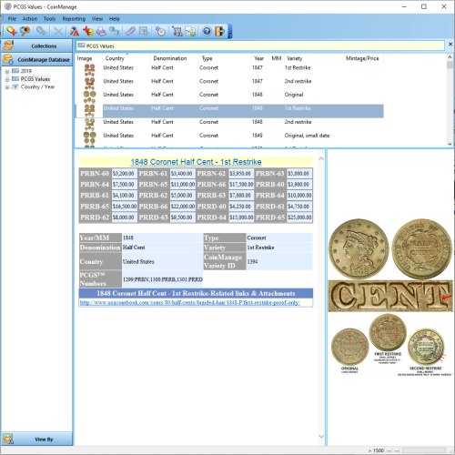 CoinManage Coin Collecting software